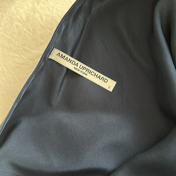 Amanda Uprichard Silk Navy Halter Dress - Picture 3 of 6